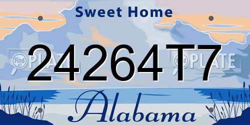 24264T7 Alabama License Plate
