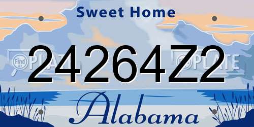 24264Z2 Alabama License Plate