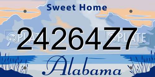 24264Z7 Alabama License Plate