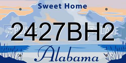 2427BH2 Alabama License Plate