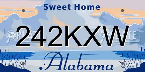 242KXW Alabama License Plate