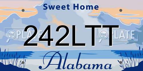 242LTT Alabama License Plate