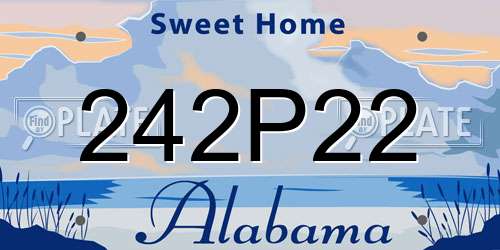 242P22 Alabama License Plate