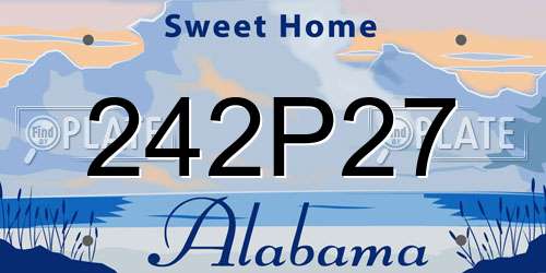 242P27 Alabama License Plate