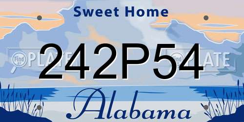 242P54 Alabama License Plate