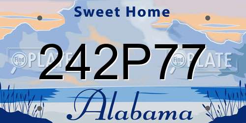 242P77 Alabama License Plate