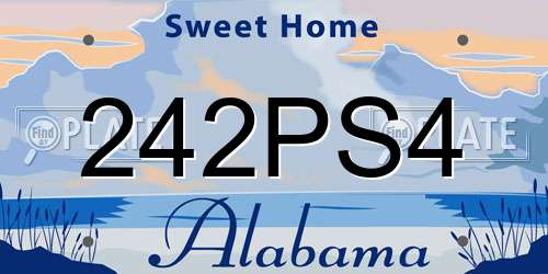 242PS4 Alabama License Plate