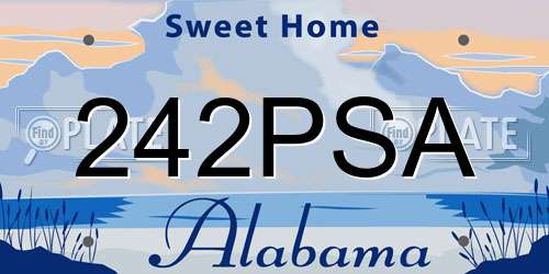 242PSA Alabama License Plate