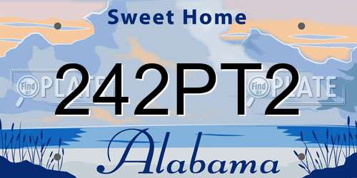 242PT2 Alabama License Plate