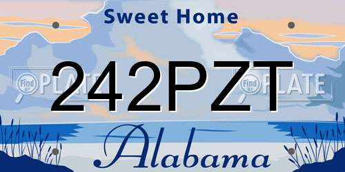 242PZT Alabama License Plate