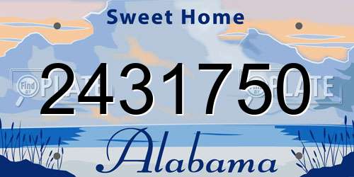 2431750 Alabama License Plate
