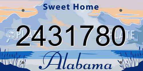 2431780 Alabama License Plate