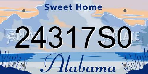 24317S0 Alabama License Plate