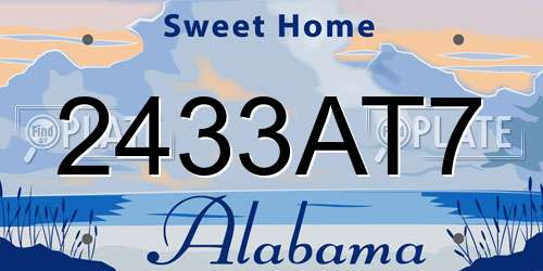 2433AT7 Alabama License Plate
