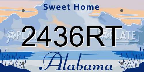 2436RT Alabama License Plate