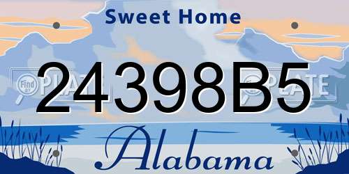 24398B5 Alabama License Plate