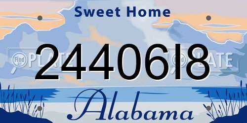 24406I8 Alabama License Plate