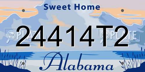 24414T2 Alabama License Plate