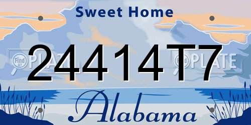 24414T7 Alabama License Plate