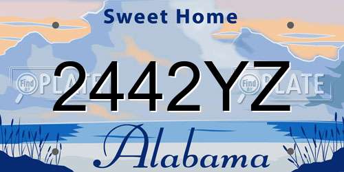 2442YZ Alabama License Plate