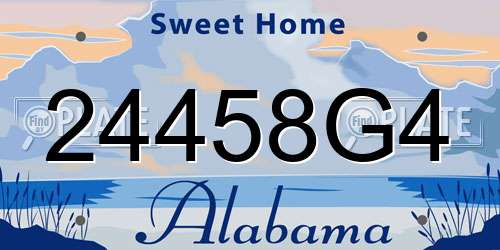 24458G4 Alabama License Plate