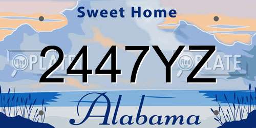 2447YZ Alabama License Plate