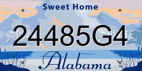 24485G4 Alabama License Plate