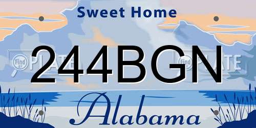 244BGN Alabama License Plate
