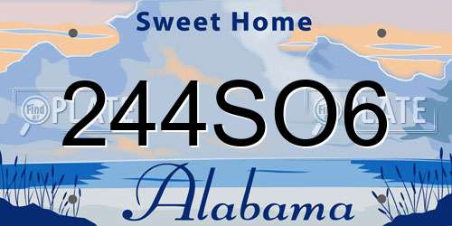 244SO6 Alabama License Plate