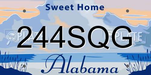 244SQG Alabama License Plate