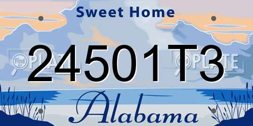 24501T3 Alabama License Plate