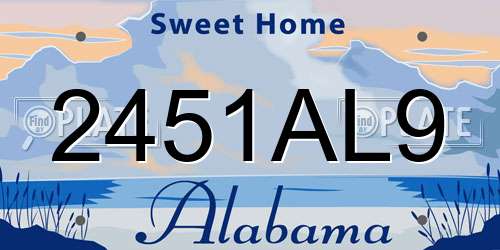 2451AL9 Alabama License Plate