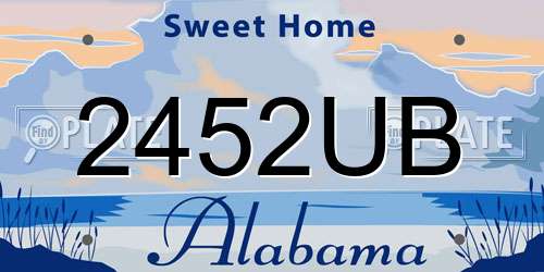 2452UB Alabama License Plate