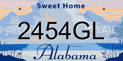 2454GL Alabama License Plate