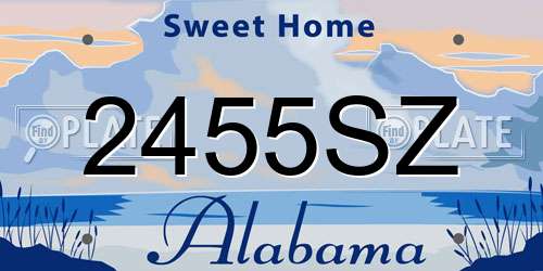 2455SZ Alabama License Plate