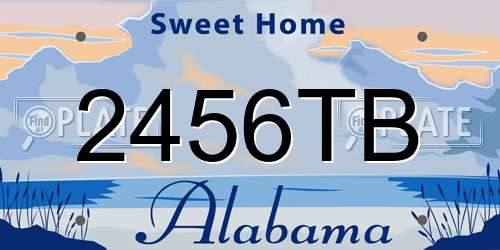 2456TB Alabama License Plate