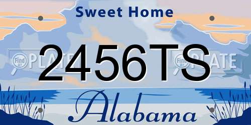 2456TS Alabama License Plate