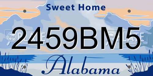 2459BM5 Alabama License Plate