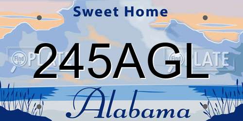 245AGL Alabama License Plate