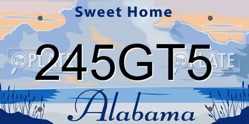 245GT5 Alabama License Plate