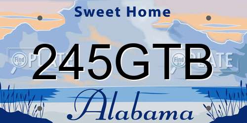 245GTB Alabama License Plate