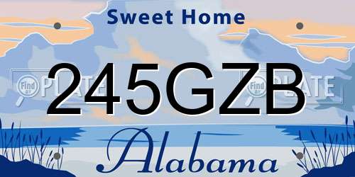 245GZB Alabama License Plate