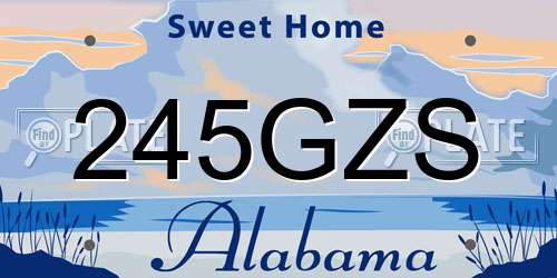 245GZS Alabama License Plate