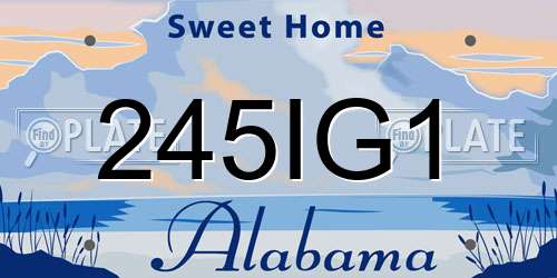 245IG1 Alabama License Plate