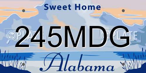 245MDG Alabama License Plate
