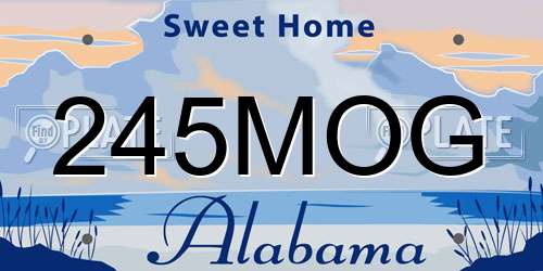 245MOG Alabama License Plate