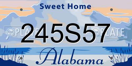 245S57 Alabama License Plate