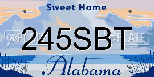 245SBT Alabama License Plate