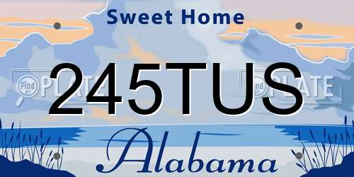 245TUS Alabama License Plate