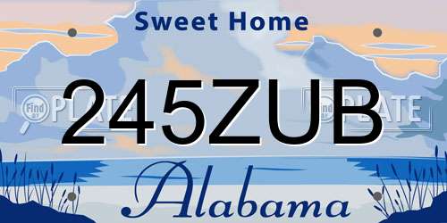 245ZUB Alabama License Plate